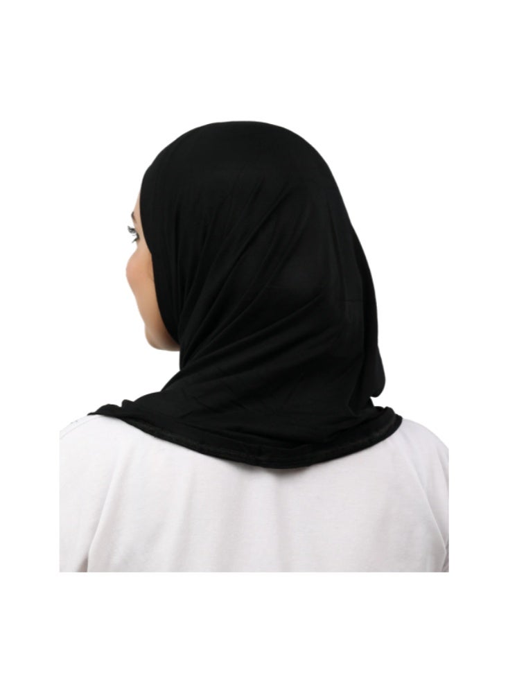 Piece Syrian Hijab Set (Open-Ended Bandana + Slip-on Khimar) - Premium Cotton Lycra - Multi-Colors - Image 3